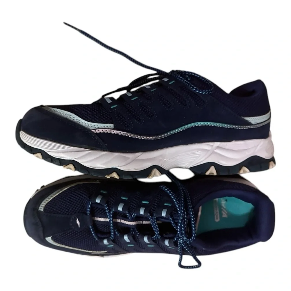 AVIA Memory Foam Women's Blue & White &Light Green  Athletic Sneaker Size 11 - Picture 3 of 9